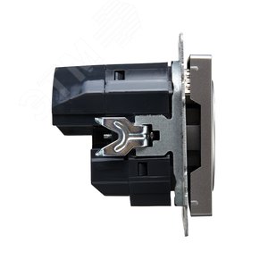 BRITE Розетка с заземлением с защитными шторками 16А с USB A+C 18Вт РЮш11-1-БрС сталь - фото 3