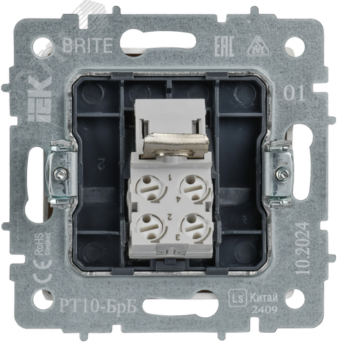 BRITE Розетка телефонная RJ11 РТ10-БрБ белый IEK - фото 5