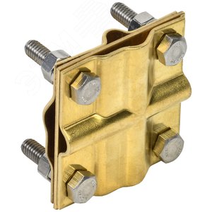 Изображение товара Зажим заземления крестообразный полоса/пруток-полоса/пруток латунь (шт)