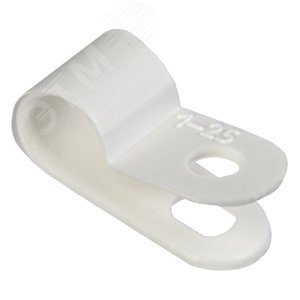 Изображение товара Скоба крепежная 6мм нейлоновая белая (50шт) (упак)