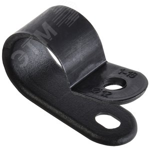 Изображение товара Скоба крепежная 12мм нейлоновая черная (50шт) (упак)