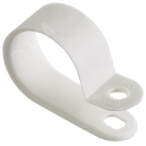 Изображение товара Скоба крепежная 20мм нейлоновая белая (50шт) (упак)