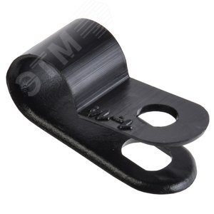 Изображение товара Скоба крепежная 6мм нейлоновая черная (50шт) (упак)