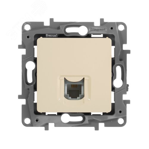 Розетка телефонная RJ11 слоновая кость ETIKA - фото 3