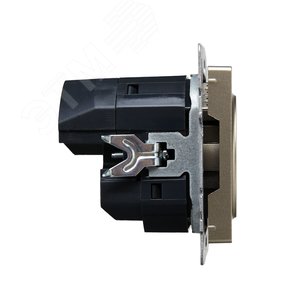 BRITE Розетка с заземлением с защитными шторками 16А с USB A+C 18Вт РЮш11-1-БрШ шампань - фото 4