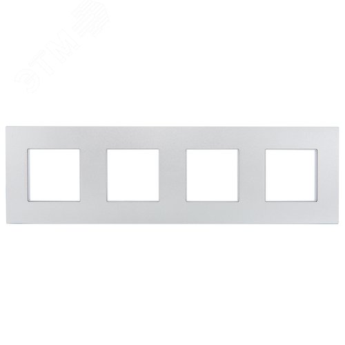 SKANDY Рамка 4-местная SK-F34S металл серебряный IEK - фото 4
