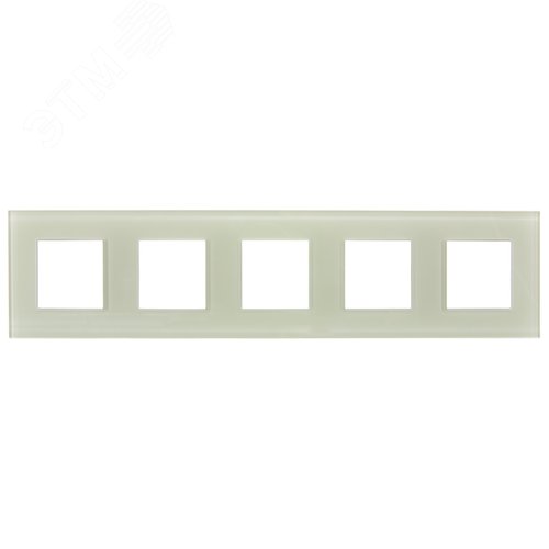 SKANDY Рамка 5-местная SK-F25B стекло беж. IEK - фото 4