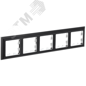 BRITE Рамка 5 постов РУ-5-Бр хром/черный IEK - фото 1