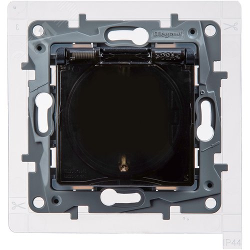 Розетка 1-местная с заземлением с защитными шторками и крышкой 16А IP44 антрацит ETIKA - фото 4