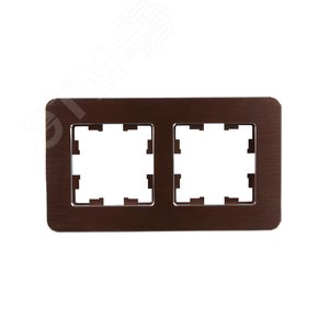 BRITE Рамка 2 поста РУ-2-1-Бр металл коричневый RE AL IEK - фото 2