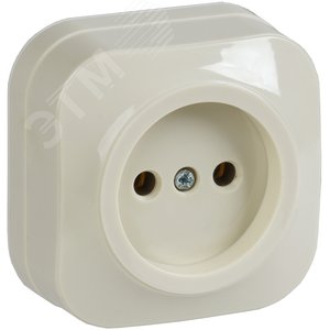 Изображение товара GLORY Розетка одноместная наружная без заземления кремовая (шт)