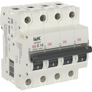 Выключатель автоматический четырехполюсный D 16А M06N - фото 1