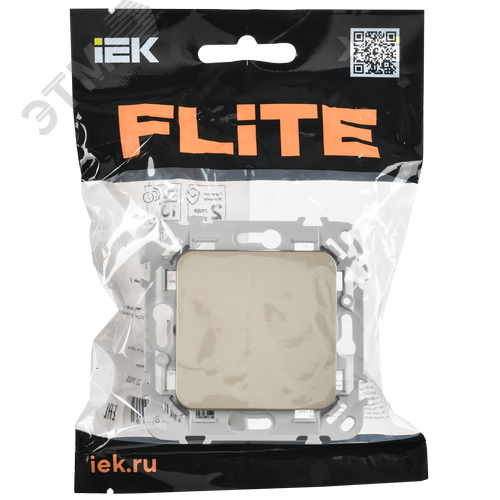 FLITE Выключатель 1-клавишный 10А ВС11-1-0-ФлШ шампань IEK - фото 2