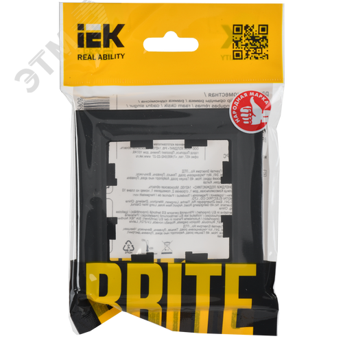 BRITE Рамка 1 пост РУ-1-БрГ графит - фото 5