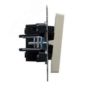 BRITE Выключатель одноклавишный проходной с индикацией 10А ВС10-1-7-БрКр бежевый IEK - фото 3