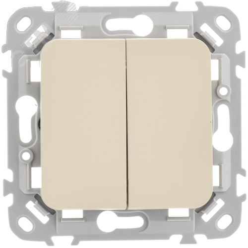 FLITE Выключатель 2-клавишный 10А ВС12-1-0-ФлСл сливочный IEK - фото 3