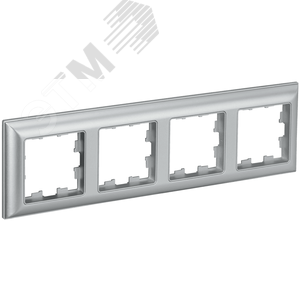 BRITE Рамка 4 поста РУ-4-Бр алюминий/алюминий IEK - фото 1