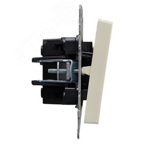 BRITE Выключатель двухклавишный проходной 10А ВС10-2-6-БрКр бежевый - фото 3