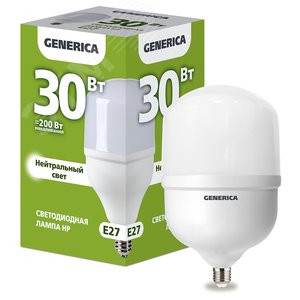 Изображение товара Лампа светодиодная HP 30Вт 230В 4000К E27 GENERICA (шт)