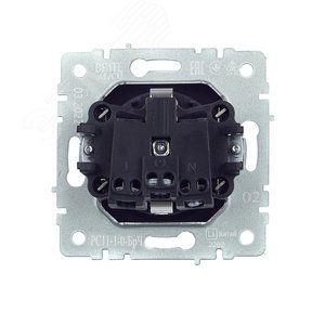 BRITE Розетка с заземлением без защитных шторок 16А РС11-1-0-БрЧ черный - фото 4