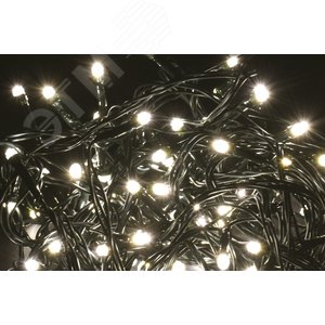 Изображение товара Гирлянда нить 5 м 50 светодиодов теплый белый свет IP20 зеленый шнур 1,5 м 230 В контроллер 8 сцен LIGHTING (шт)