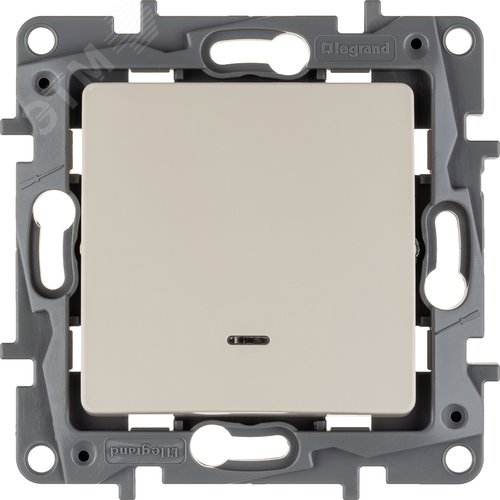 Выключатель 1-клавишный с подсветкой/индикацией 10А безвинтовое крепление слоновая кость ETIKA - фото 5