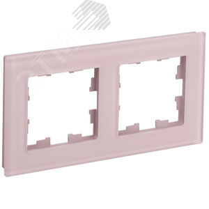 Изображение товара BRITE Рамка 2 поста РУ-2-2-Бр стекло розовый матовый IEK (шт)