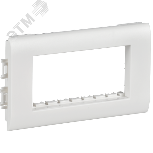 Изображение товара METRA Рамка и суппорт на 4 модуля для кабель-каналов с шириной крышки 75мм белый (шт)