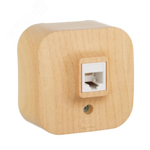 Изображение товара Розетка телефонная RJ11 для открытой установки дерево QUTEO (шт)