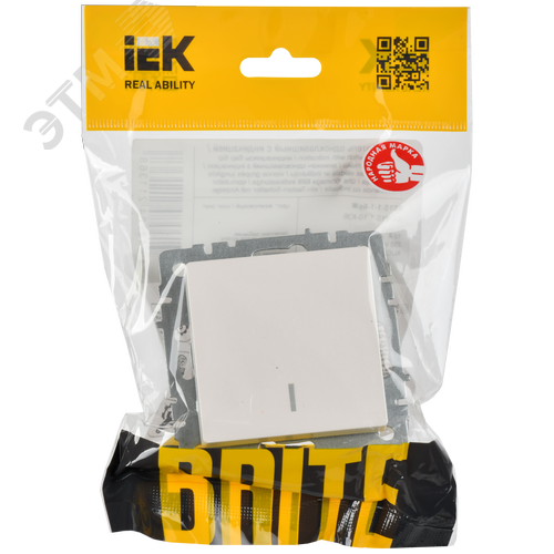 BRITE Выключатель одноклавишный с индикацией 10А ВС10-1-1-БрЖ жемчуг - фото 6