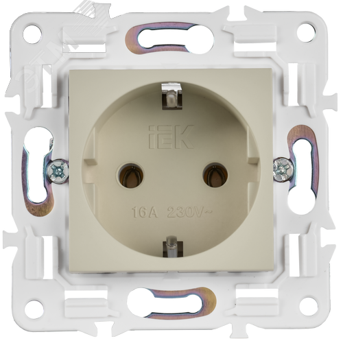SKANDY Розетка с заземлением без защитных шторок 16А SK-R05B бежевый IEK - фото 2