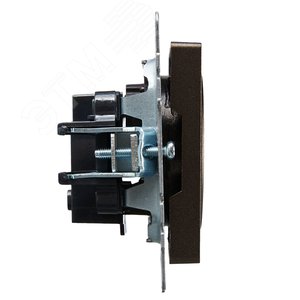 BRITE Розетка 1 пост без заземления с защитными шторками 10А РСш10-2-БрТБ темная бронза IEK - фото 3