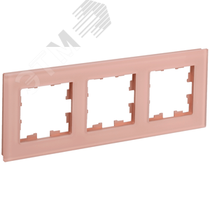 BRITE Рамка 3 поста РУ-3-2-БрП стекло персиковый матовый IEK - фото 1