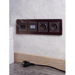 BRITE Рамка 4 поста РУ-4-1-Бр металл коричневый RE AL IEK - фото 5