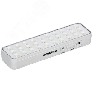 Светильник светодиодный аккумуляторный ДБА 1030 непостоянного действия 30LED 5ч 3 Вт GENERICA - фото 1
