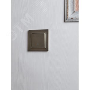 BRITE Выключатель одноклавишный проходной с индикацией 10А ВС10-1-7-БрШ шампань IEK - фото 6