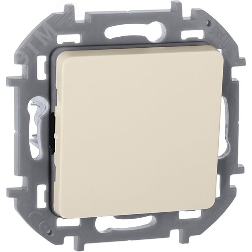 Изображение товара Выключатель 1-клавишный проходной 10АХ безвинтовое крепление слоновая кость INSPIRIA (шт)
