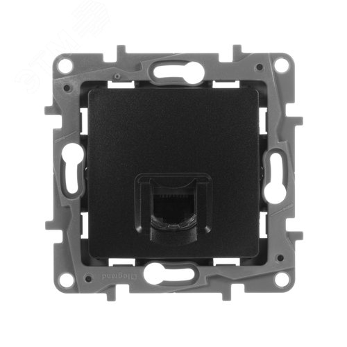 Розетка компьютерная RJ45 категория 6 UTP антрацит ETIKA - фото 2