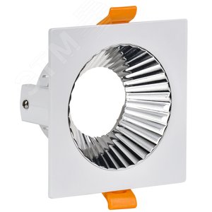 LIGHTING Светильник 4109 встраиваемый поворотный под лампу GU10 белый/хром пластик IEK LT-UVB0-4109-GU10-1-K23 IEK