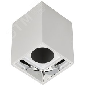 Светильник декоративный 4112 накладной потолочный под лампу GU10 белый/хром пластик - фото 1