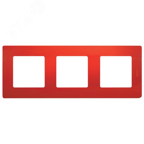 Рамка 3-местная красный ETIKA - фото 2