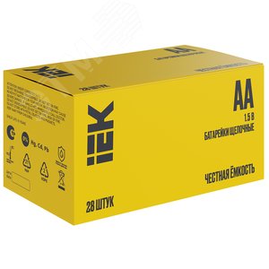Батарейка щелочная Alkaline LR06/AA (28/бокс) IEK - фото 1