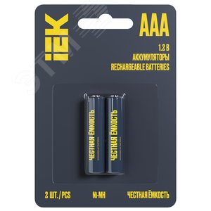 Изображение товара Аккумулятор GREEN Ni-MH AAA 1100мАч (2шт/блистер) IEK (упак)