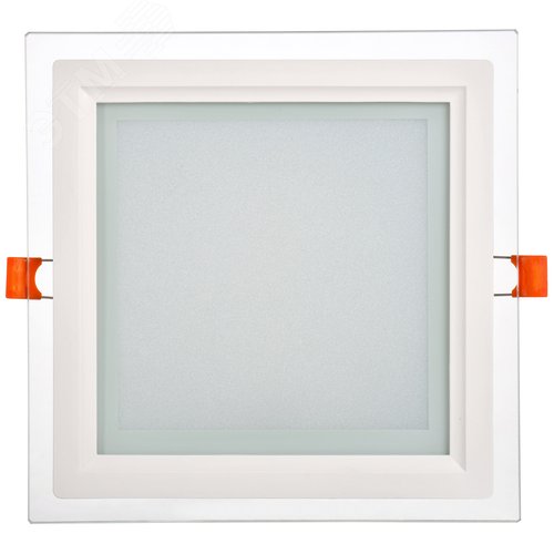 Светильник декоративный светодиодный LED встраиваемый ДВО 1625 со стеклом квадрат 18Вт 4000К IP20 - фото 1