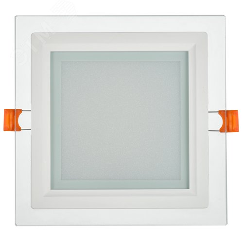 Светильник декоративный светодиодный LED встраиваемый ДВО 1624 со стеклом квадрат 12Вт 4000К IP20 - фото 1