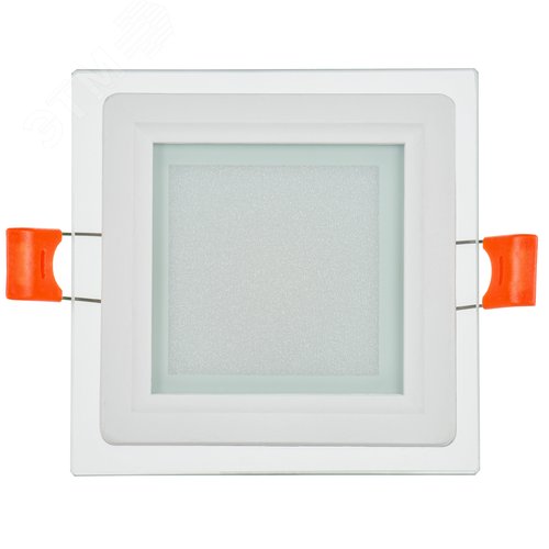 Светильник декоративный светодиодный LED встраиваемый ДВО 1623 со стеклом квадрат 6Вт 4000К IP20 - фото 1