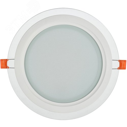 Светильник декоративный светодиодный LED встраиваемый ДВО 1622 со стеклом круг 18Вт 4000К IP20 - фото 1