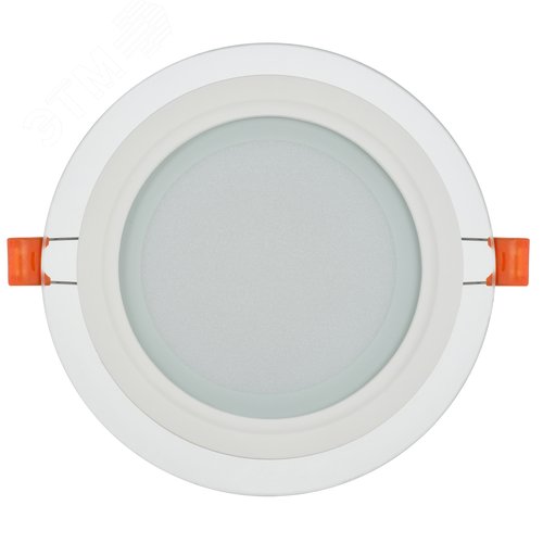 Светильник декоративный светодиодный LED встраиваемый ДВО 1621 со стеклом круг 12Вт 4000К IP20 - фото 1