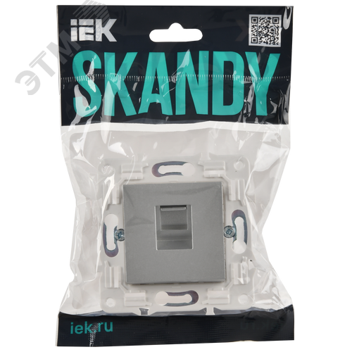 SKANDY Розетка компьютерная RJ45 кат.5E SK-K01S серебряный IEK - фото 2