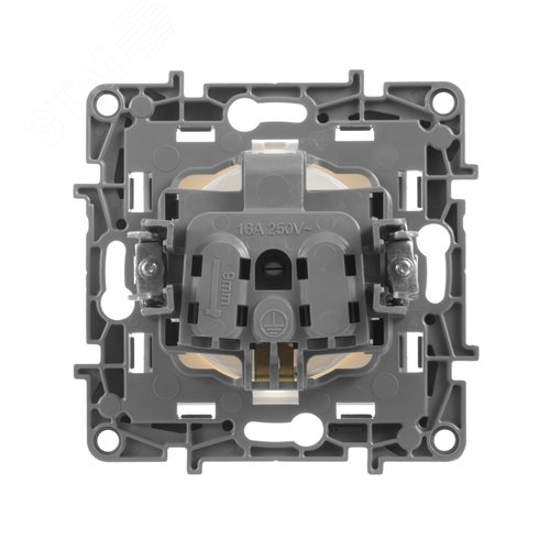 Розетка 1-местная с заземлением без защитных шторок 16А белый ETIKA - фото 4